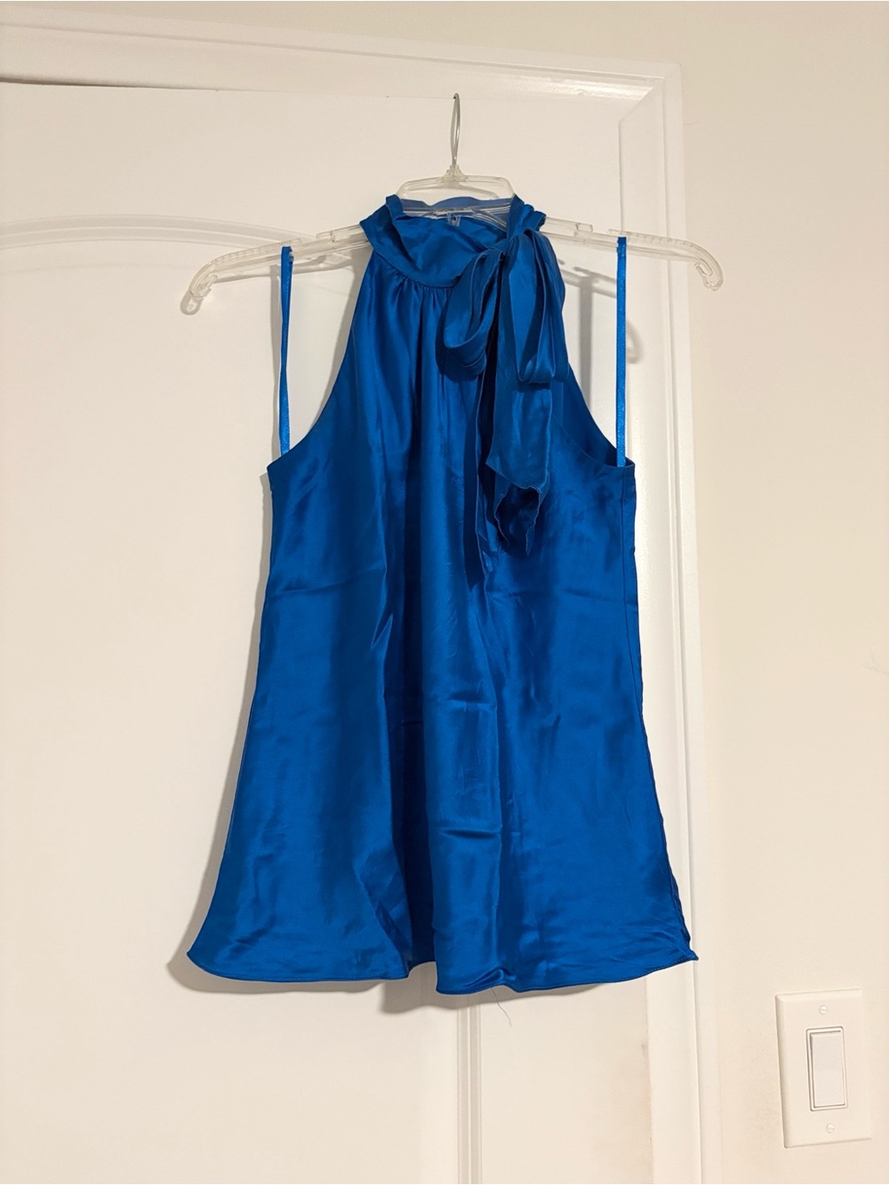 Blue Silk Halter Tie-Neck Top size 4P/S